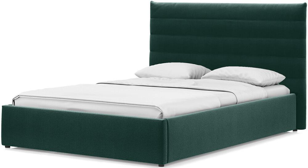 Кровать интерьерная Амалия рогожка RUDY2 1501 A1 color 32 Темный серо-зеленый 140*200