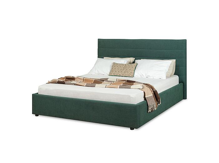 Кровать интерьерная Амалия рогожка RUDY2 1501 A1 color 32 Темный серо-зеленый 160*200