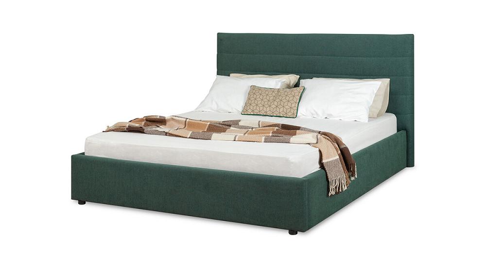 Кровать интерьерная Амалия рогожка RUDY2 1501 A1 color 32 Темный серо-зеленый 160*200 фасадный шпатель color expert