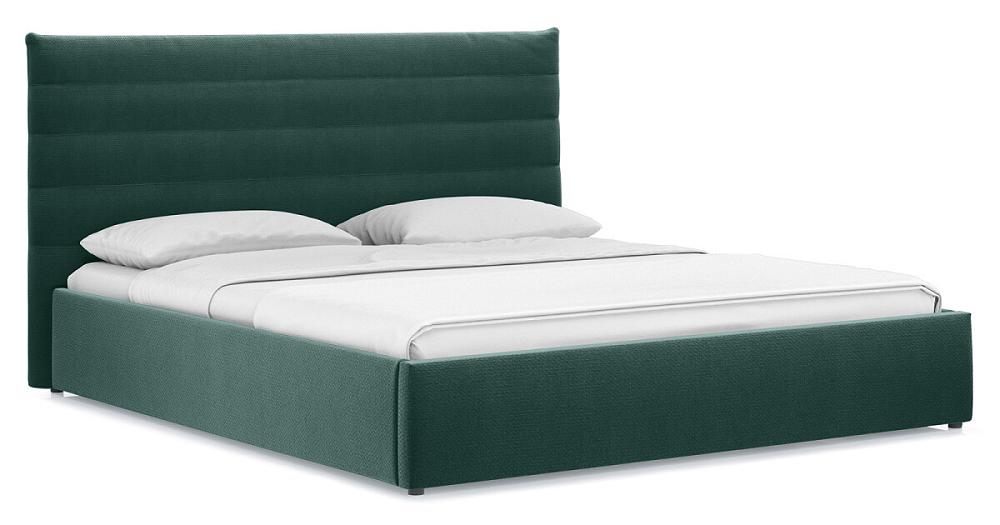 Кровать интерьерная Амалия рогожка RUDY2 1501 A1 color 32 Темный серо-зеленый 180*200 валик color expert
