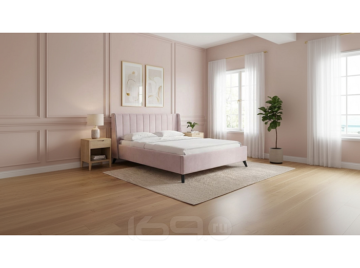 Кровать Мелисса велюр тори 45 ява 1600x2000, изголовье мягкое