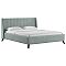 Кровать Мелисса велюр серебристый серый без подъёмного механизма 1600x2000, без ортопедического основания, изголовье мягкое