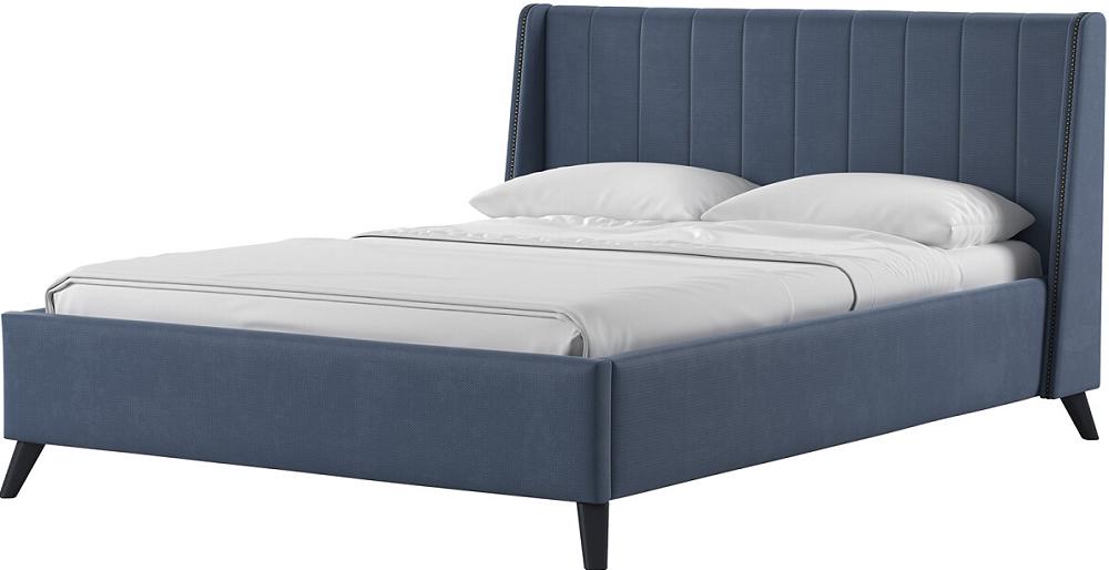 Кровать интерьерная Мелисса HP велюр Тори 83 Серо-синий 140*200 мягкая интерьерная кровать стефани 1400 бп м ткань синий