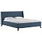 Кровать Мелисса велюр серо-синий без подъёмного механизма 1600x2000, без ортопедического основания, изголовье мягкое