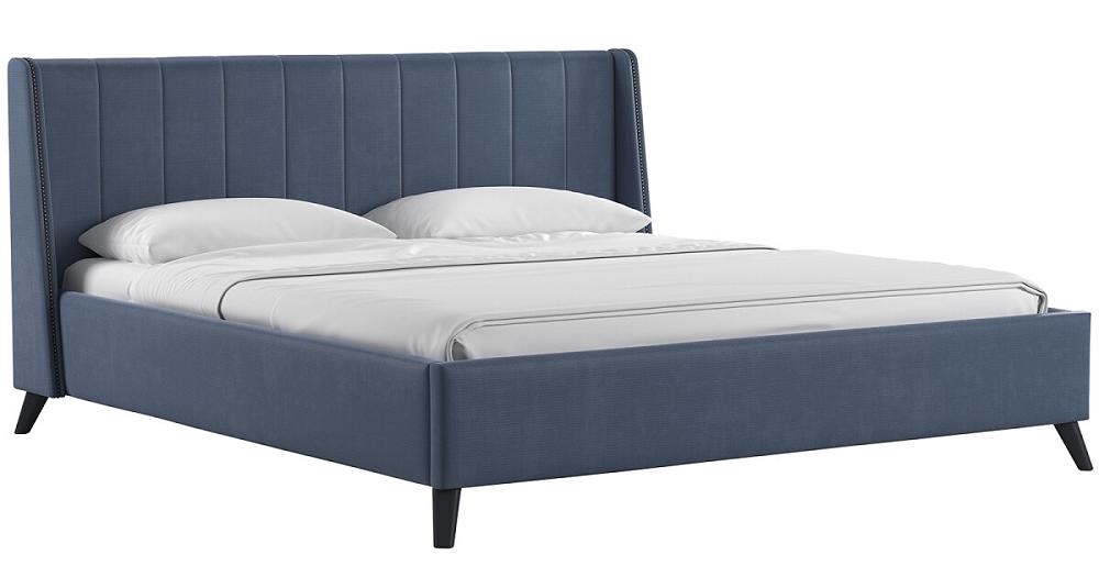 Кровать интерьерная Мелисса HP велюр Тори 83 Серо-синий 180*200 мягкая интерьерная кровать стефани 1400 бп м ткань синий
