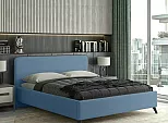 Кровать Миа рогожка браво блю 1600x2000, изголовье мягкое