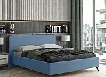 Кровать Миа рогожка браво блю 1400x2000, изголовье мягкое