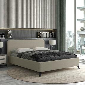 Кровать интерьерная Миа HP рогожка Bravo light brown/кант Коричневый 140*200