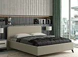 Кровать Миа рогожка браво лайт браун 1600x2000, изголовье мягкое