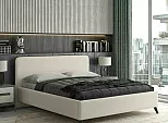 Кровать Миа рогожка браво вайт 1600x2000, изголовье мягкое