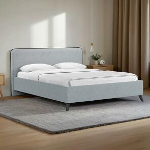 Кровать Миа рогожка браво грей 1600x2000, изголовье мягкое