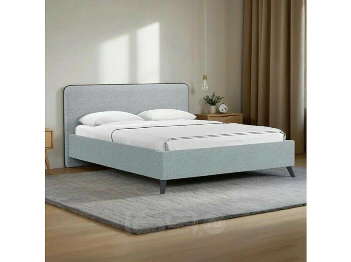 Кровать интерьерная Миа HP рогожка Bravo grey/кант Коричневый 160*200