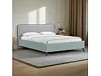 Кровать Миа рогожка браво грей без П/М 1600x2000, без ортопедического основания, изголовье мягкое