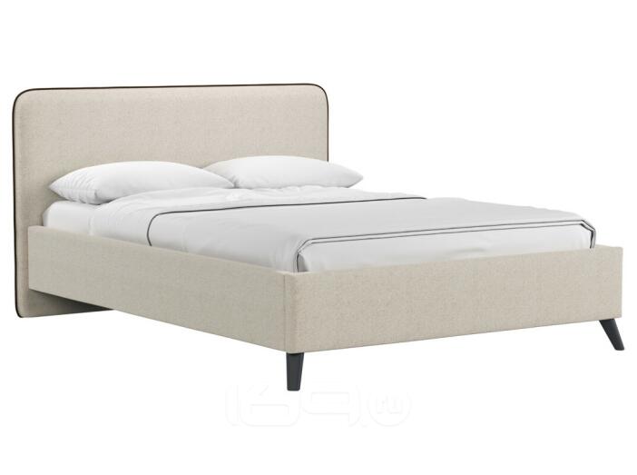 Кровать интерьерная Миа HP рогожка Bravo white/кант Коричневый 140*200