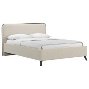 Кровать интерьерная Миа HP рогожка Bravo white/кант Коричневый 140*200