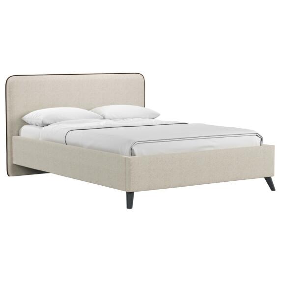 Кровать интерьерная Миа HP рогожка Bravo white/кант Коричневый 140*200