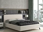 Кровать Миа рогожка браво вайт 1400x2000, изголовье мягкое