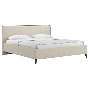 Кровать интерьерная Миа HP рогожка Bravo white/кант Коричневый 180*200