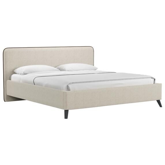 Кровать интерьерная Миа HP рогожка Bravo white/кант Коричневый 180*200