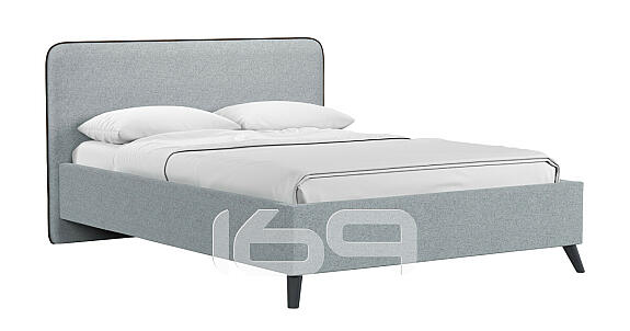 Кровать Миа серый 140x200 см, мягкое изголовье купить недорого по цене ...