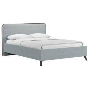Кровать интерьерная Миа HP рогожка Bravo grey/кант Коричневый 140*200