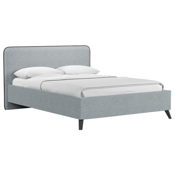 Кровать интерьерная Миа HP рогожка Bravo grey/кант Коричневый 140*200