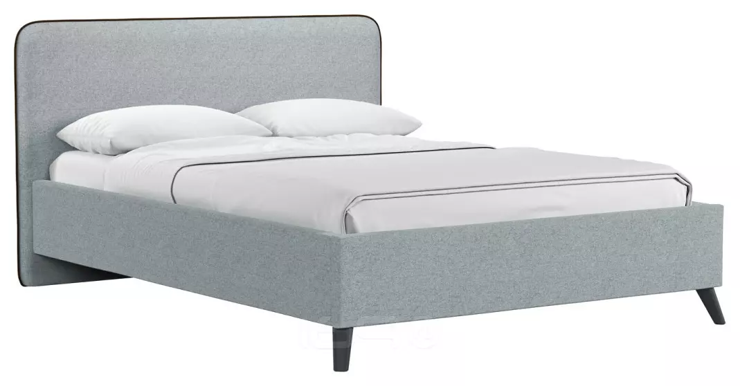 Кровать интерьерная Миа HP рогожка Bravo grey/кант Коричневый 140*200