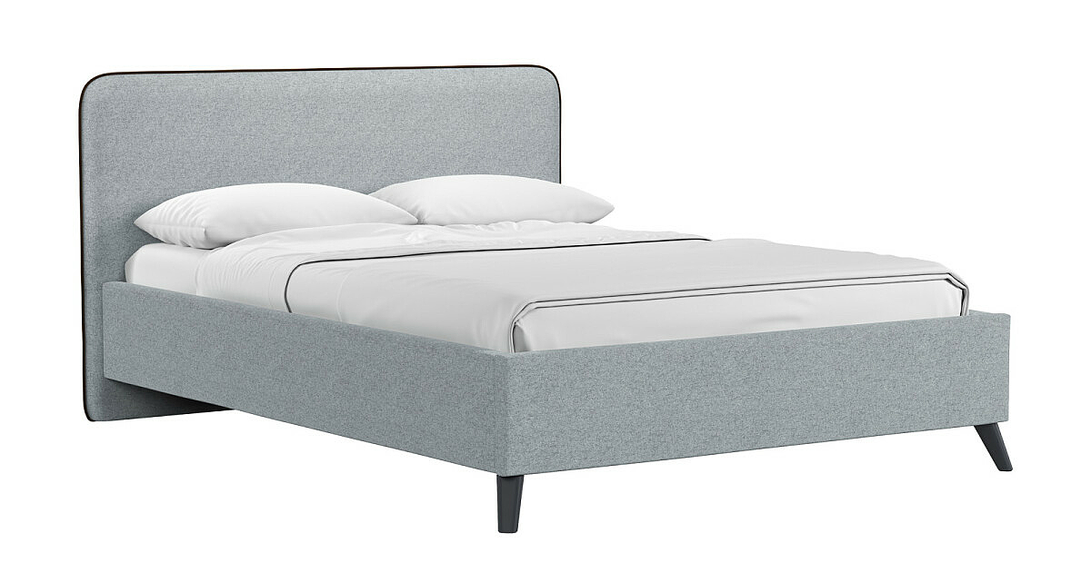 Кровать интерьерная Миа HP рогожка Bravo grey/кант Коричневый 140*200