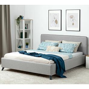 Кровать Миа рогожка браво грей 1400x2000, изголовье мягкое