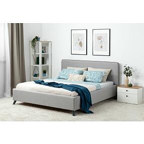 Кровать интерьерная Миа HP рогожка Bravo grey/кант Коричневый 140*200