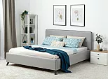 Кровать Миа рогожка браво грей 1400x2000, изголовье мягкое