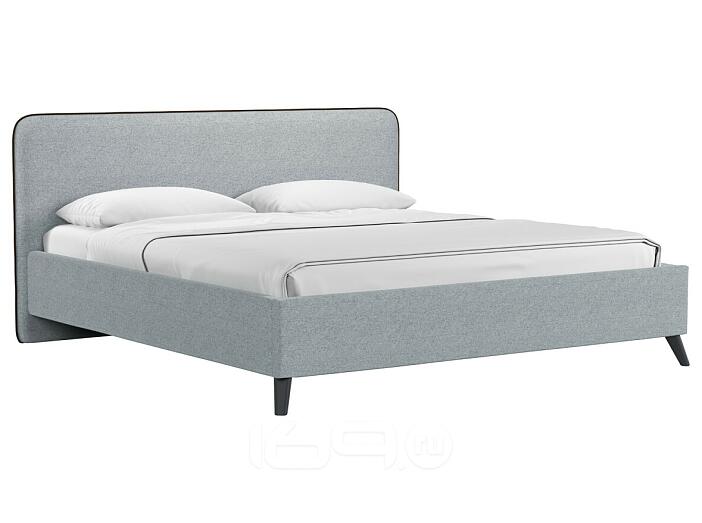 Кровать Миа рогожка браво грей 1800x2000, изголовье мягкое