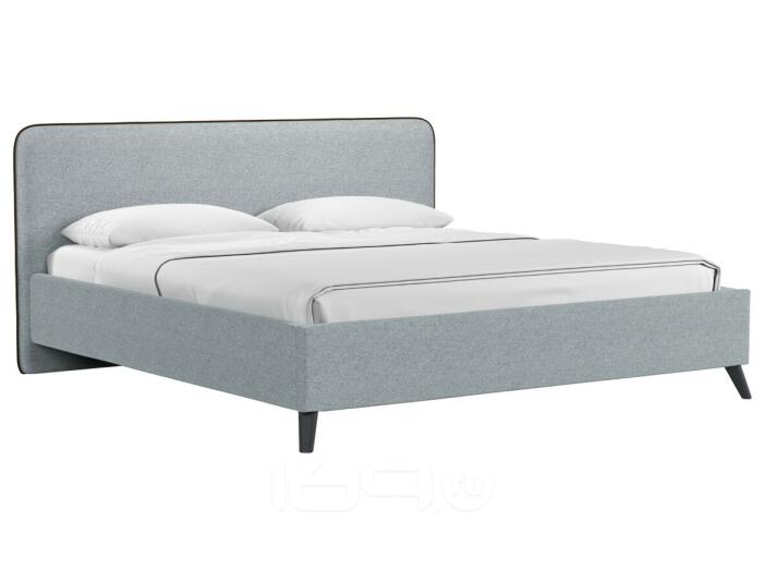 Кровать интерьерная Миа HP рогожка Bravo grey/кант Коричневый 180*200