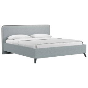 Кровать интерьерная Миа HP рогожка Bravo grey/кант Коричневый 180*200