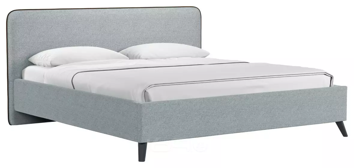 Кровать интерьерная Миа HP рогожка Bravo grey/кант Коричневый 180*200