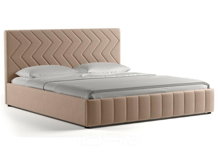 Кровать интерьерная Милана HP велюр Tenerife latte (бежевый кофейный) 160*200
