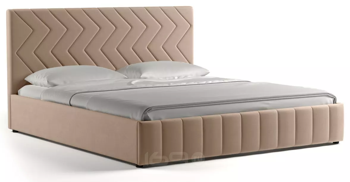 Кровать интерьерная Милана HP велюр Tenerife latte (бежевый кофейный) 160*200