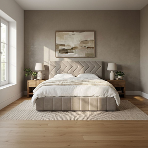 Кровать Милана велюр фреш бриллиант 1600x2000, изголовье мягкое
