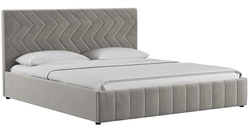 Кровать интерьерная Милана HP велюр Tenerife silver (светло-серый) 180*200 кресло кровать боро велюр