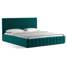 Кровать интерьерная Милана HP велюр Tenerife izumrud (сине-зелёный) 140*200
