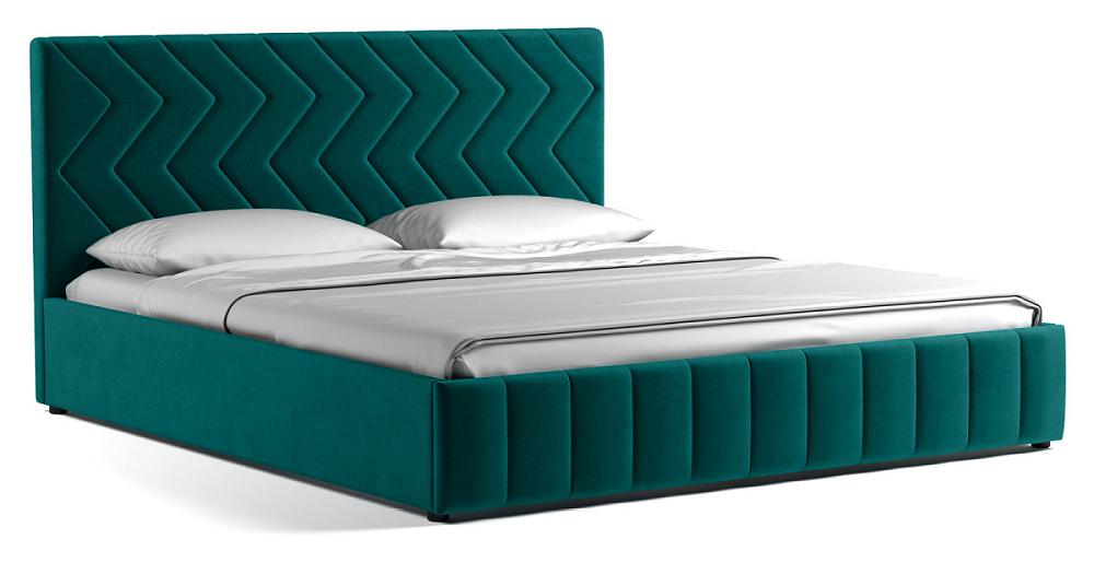 Кровать интерьерная Милана HP велюр Tenerife izumrud (сине-зелёный) 160*200 кровать интерьерная милана велюр лекко десерт карамельный тауп 160 200