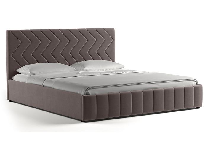 Кровать интерьерная Милана HP велюр Tenerife espresso (серо-коричневый) 140*200