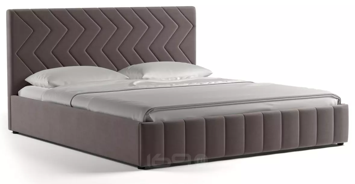 Кровать интерьерная Милана HP велюр Tenerife espresso (серо-коричневый) 140*200