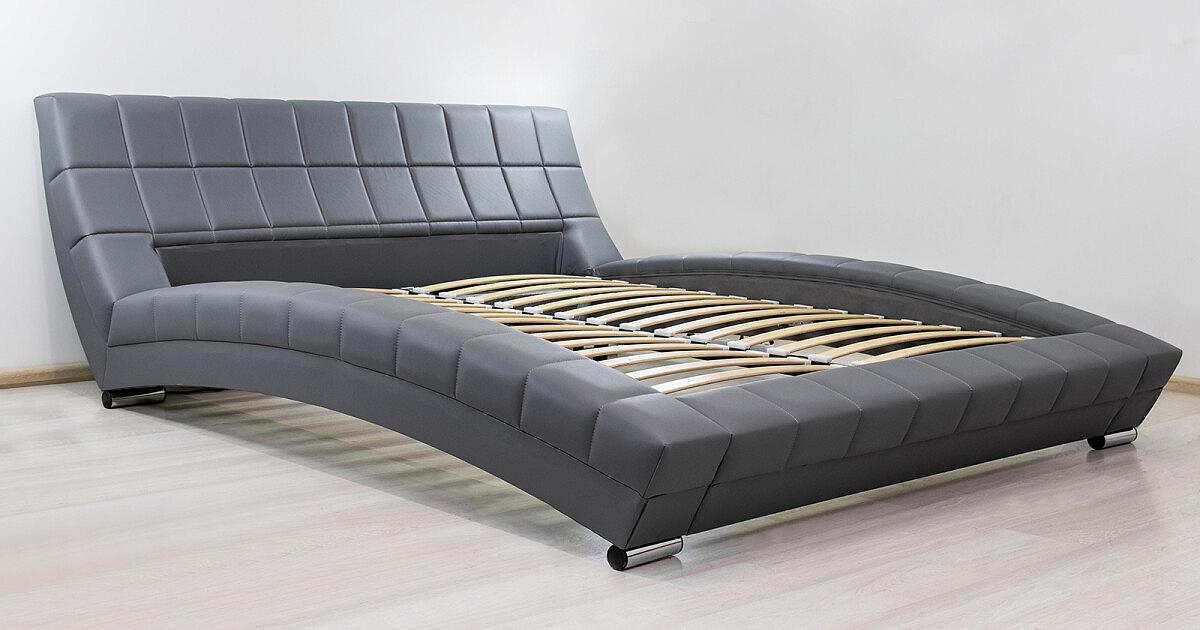 Кровать интерьерная Оливия экокожа Марика 485 Серый 160*200 — купить ...