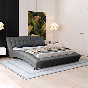 Кровать интерьерная Оливия экокожа Марика 485 Серый 160*200