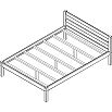 Кровать Рино без обивки бежевый без подъёмного механизма 1400x2000, изголовье жесткое