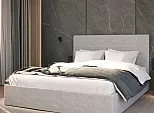 Кровать Соната велюр светло-серый 1600x2000, без ортопедического основания, изголовье мягкое