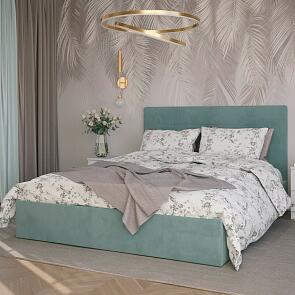 Кровать Соната велюр мята 1800x2000, без ортопедического основания, изголовье мягкое