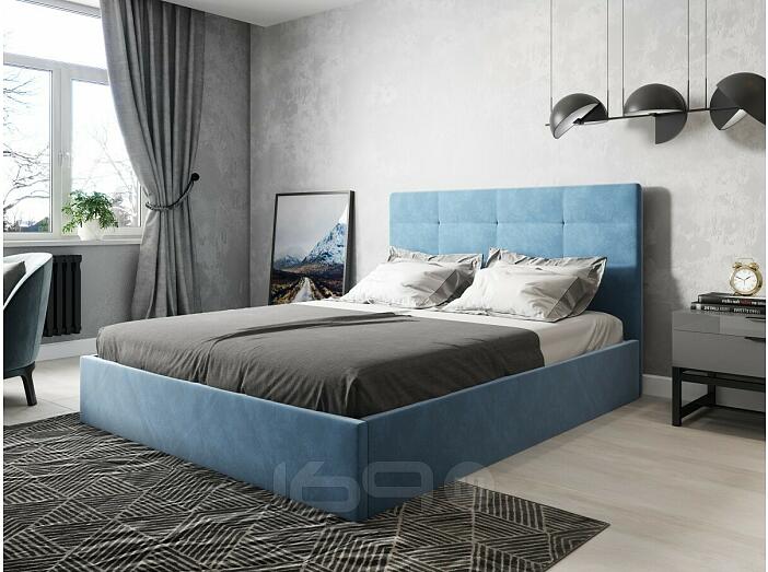 Кровать СОНАТА new 1800х2000 Велюр Синий(happy792) 72306340