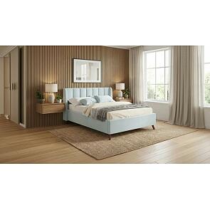 Кровать Betsi велюр мята пастель с подъемным механизмом 1600x2000, ортопедическое основание, изголовье мягкое